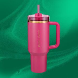 Starbucks Holiday 2024 Berry Pink Glitter 40 oz Stanley